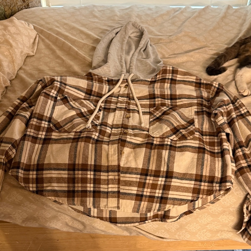 NOBO Brown Plaid Hooded Jacket